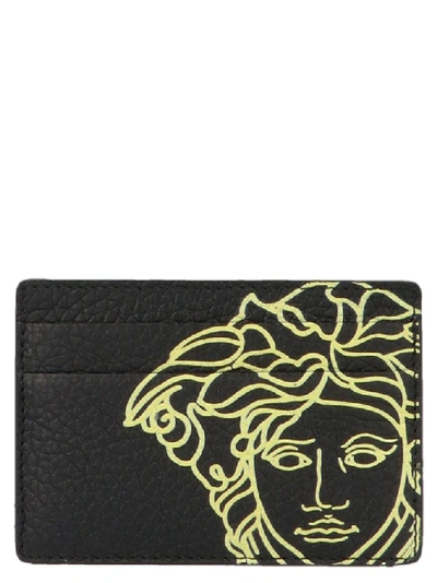 Shop Versace Men's Black Leather Card Holder