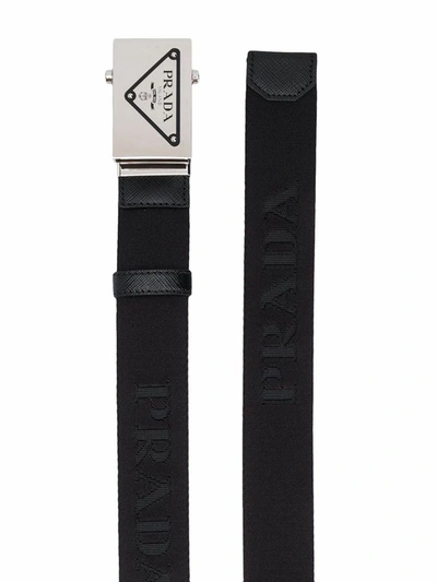 Shop Prada Men's Black Polyester Belt