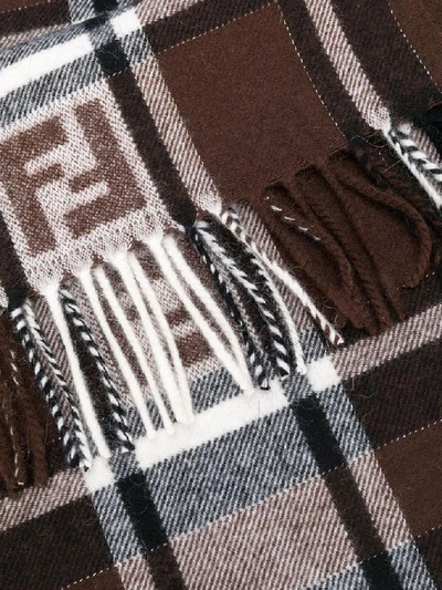 Shop Fendi Men's Brown Wool Scarf