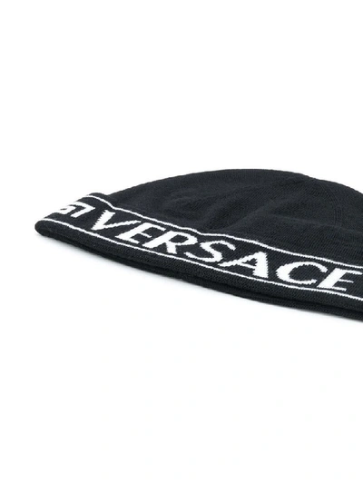 Versace Wool Hat In Black
