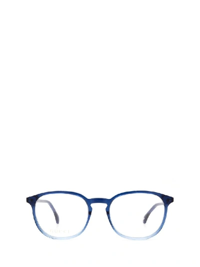 Shop Gucci Men's Blue Metal Glasses