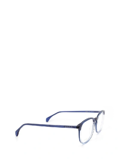 Shop Gucci Men's Blue Metal Glasses