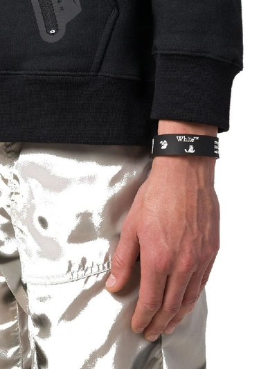 Shop Off-white Men's Black Pvc Bracelet