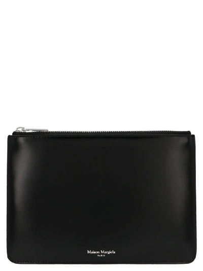 Shop Maison Margiela Men's Black Leather Pouch