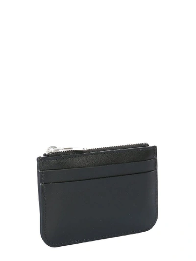 Shop Ami Alexandre Mattiussi Men's Black Leather Card Holder