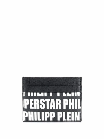 Shop Philipp Plein Men's Black Leather Card Holder