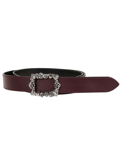 Shop Alexander Mcqueen Men's Burgundy Leather Belt