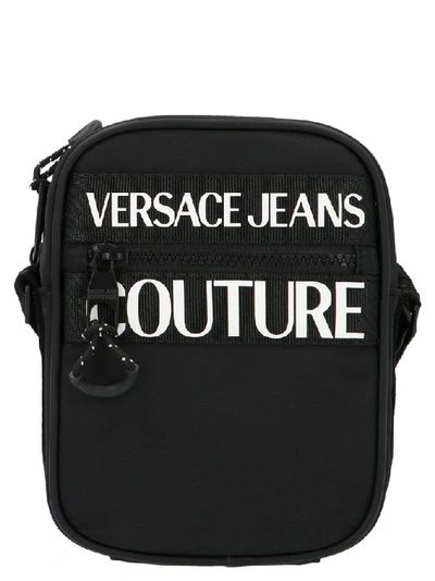 Shop Versace Jeans Men's Black Polyamide Messenger Bag
