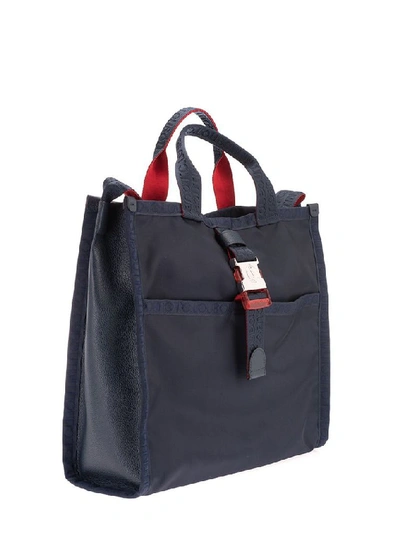 Shop Christian Louboutin Men's Blue Nylon Travel Bag