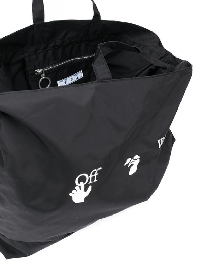 Shop Off-white Men's Black Polyester Tote