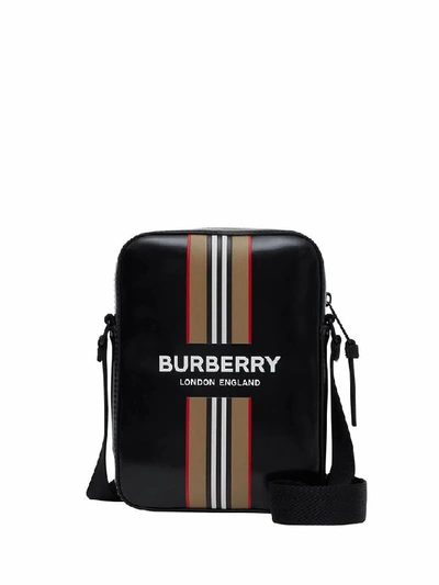 Shop Burberry Men's Black Cotton Messenger Bag