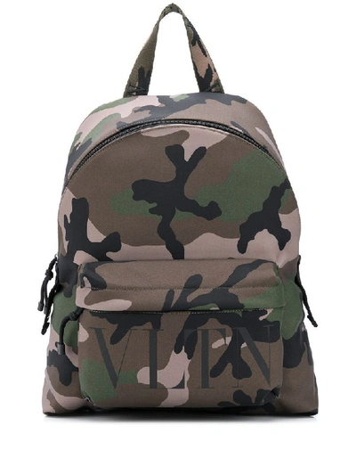 Shop Valentino Men's Green Polyamide Backpack