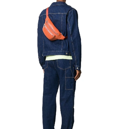 Shop Kenzo Men's Orange Leather Belt Bag