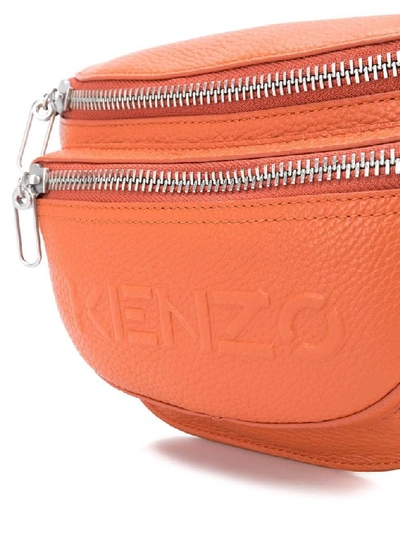 Shop Kenzo Men's Orange Leather Belt Bag