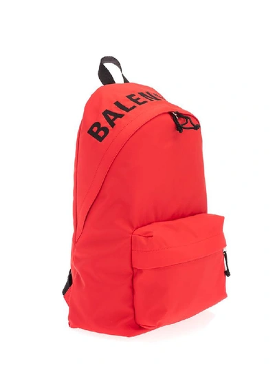 Shop Balenciaga Men's Red Nylon Backpack