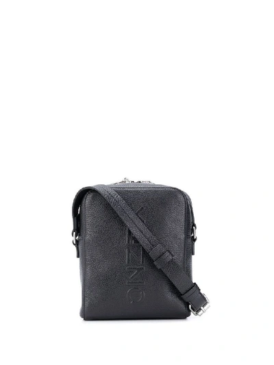 Shop Kenzo Men's Black Leather Messenger Bag