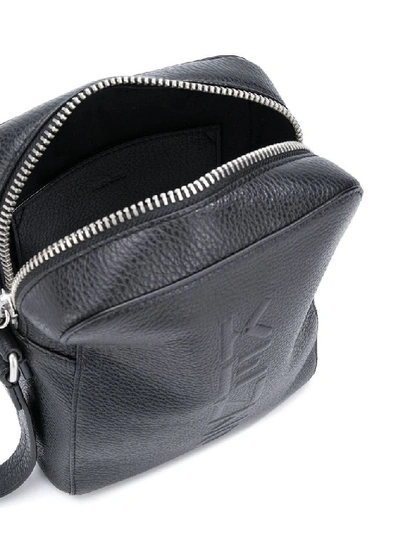 Shop Kenzo Men's Black Leather Messenger Bag
