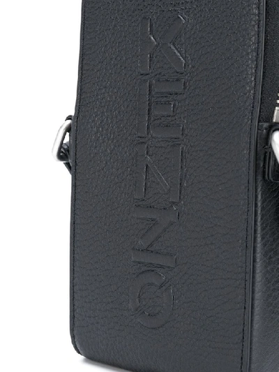 Shop Kenzo Men's Black Leather Shoulder Bag