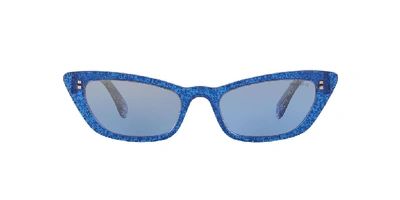 Shop Miu Miu Women's Blue Metal Sunglasses