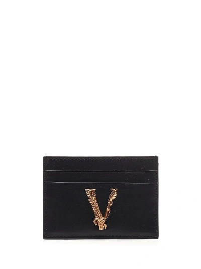 Shop Versace Women's Black Leather Card Holder