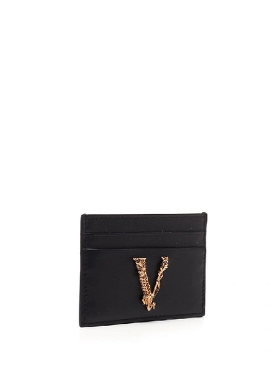 Shop Versace Women's Black Leather Card Holder