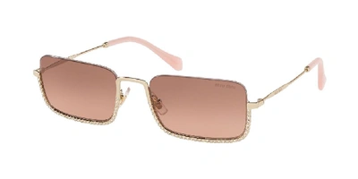 Shop Miu Miu Women's Gold Metal Sunglasses