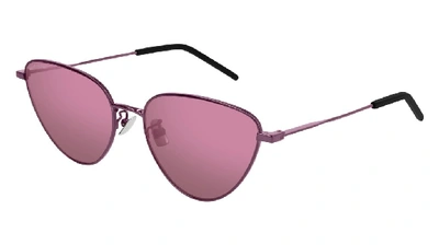 Shop Saint Laurent Women's Pink Metal Sunglasses