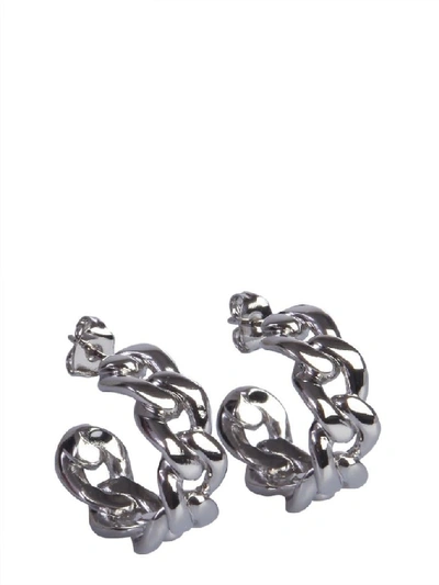 Shop Maison Margiela Women's Silver Metal Earrings