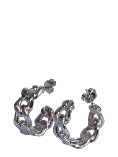 Shop Maison Margiela Women's Silver Metal Earrings