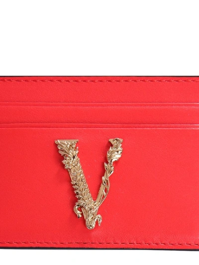 Shop Versace Women's Red Leather Card Holder