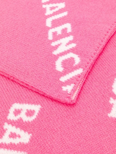 Shop Balenciaga Women's Pink Wool Scarf