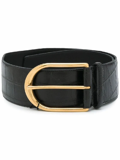 Shop Saint Laurent Women's Black Leather Belt