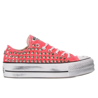 Shop Converse Women's Red Fabric Sneakers