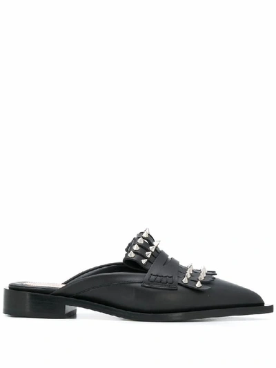 Shop Alexander Mcqueen Women's Black Leather Loafers