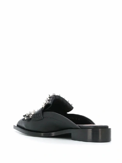 Shop Alexander Mcqueen Women's Black Leather Loafers