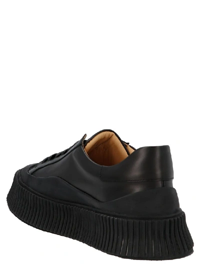 Shop Jil Sander Women's Black Leather Sneakers