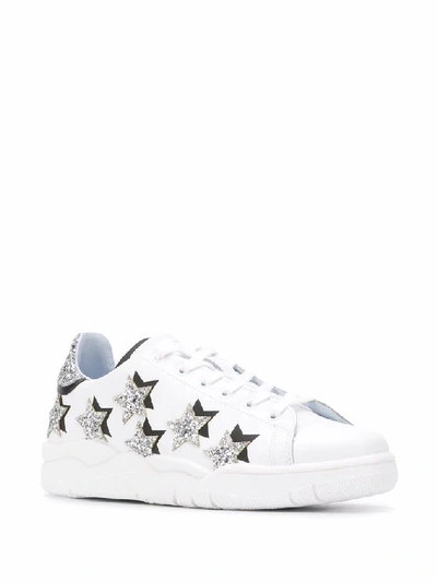 Shop Chiara Ferragni Women's White Leather Sneakers