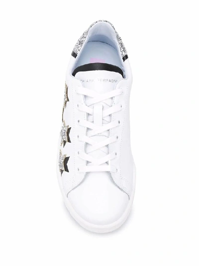 Shop Chiara Ferragni Women's White Leather Sneakers