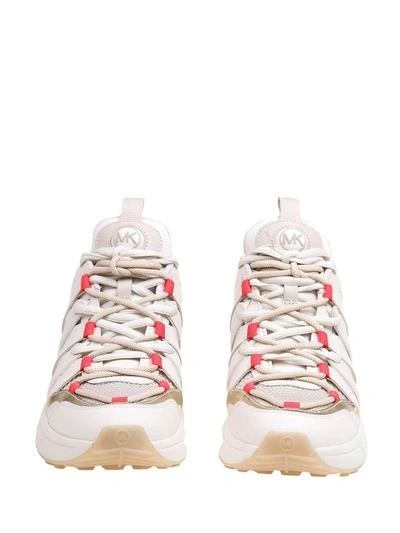 Shop Michael Kors Women's White Synthetic Fibers Sneakers