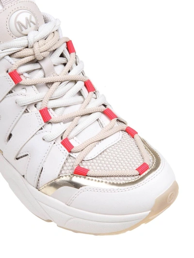 Shop Michael Kors Women's White Synthetic Fibers Sneakers