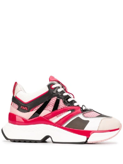 Shop Karl Lagerfeld Women's Red Leather Sneakers