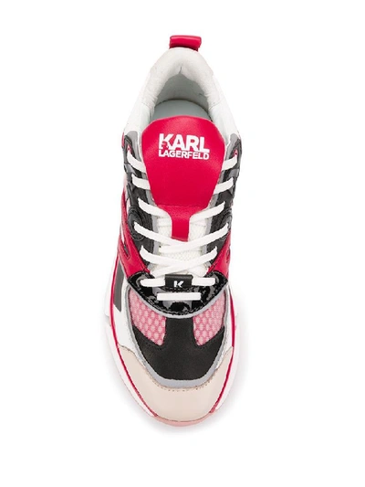 Shop Karl Lagerfeld Women's Red Leather Sneakers