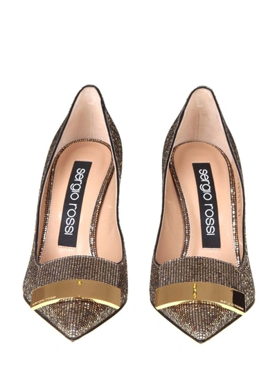 Shop Sergio Rossi Women's Gold Glitter Pumps