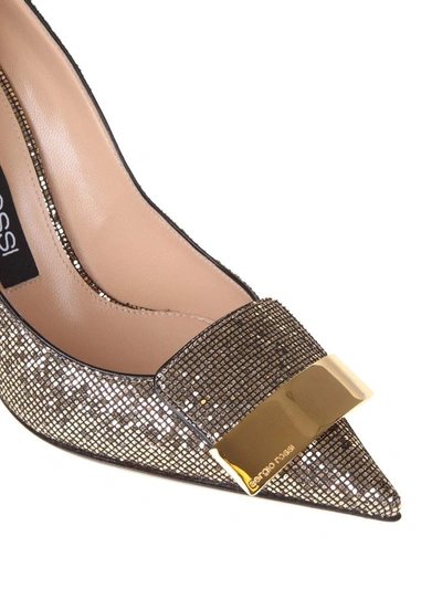 Shop Sergio Rossi Women's Gold Glitter Pumps