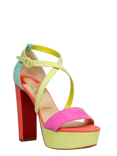 Shop Christian Louboutin Women's Multicolor Suede Sandals