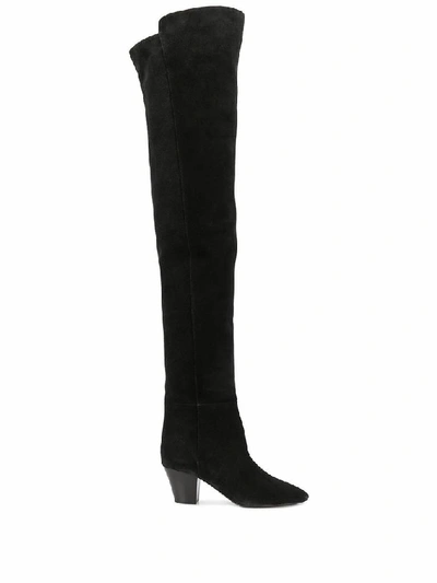 Shop Saint Laurent Women's Black Suede Boots