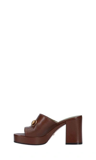 Shop Gucci Women's Brown Leather Flats