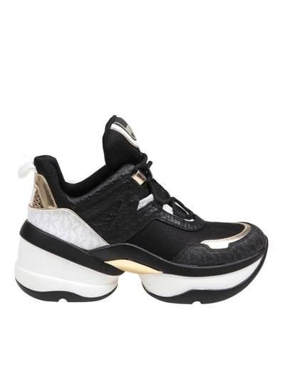 Michael Kors Olympia Trainer Sneakers In Black In Black/gold | ModeSens