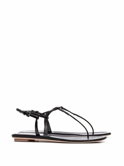 Shop Prada Women's Black Leather Sandals