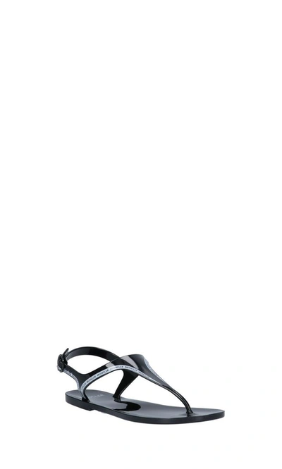 Shop Moncler Women's Black Rubber Flip Flops